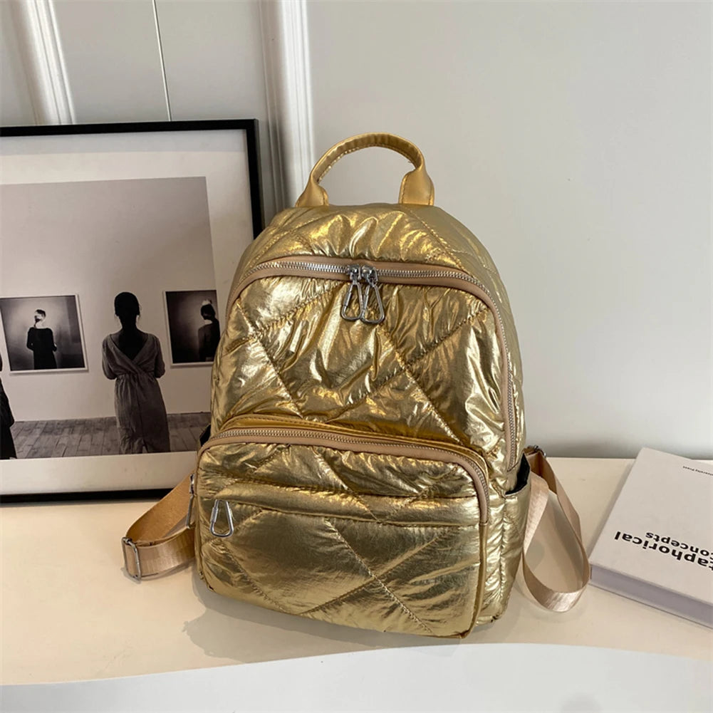 Luxury 2023 Summer Trend Women Backpack Pearl Cotton Bag Pack Travel Student Schoolbag Teen Girls Bookbag рюкзак женс Outdoor