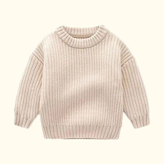 2023 New Baby Sweaters Autumn Winter Solid Color Knitted Sweater for Baby Toddler Loose Round Neck Kids Outwear Baby Clothes