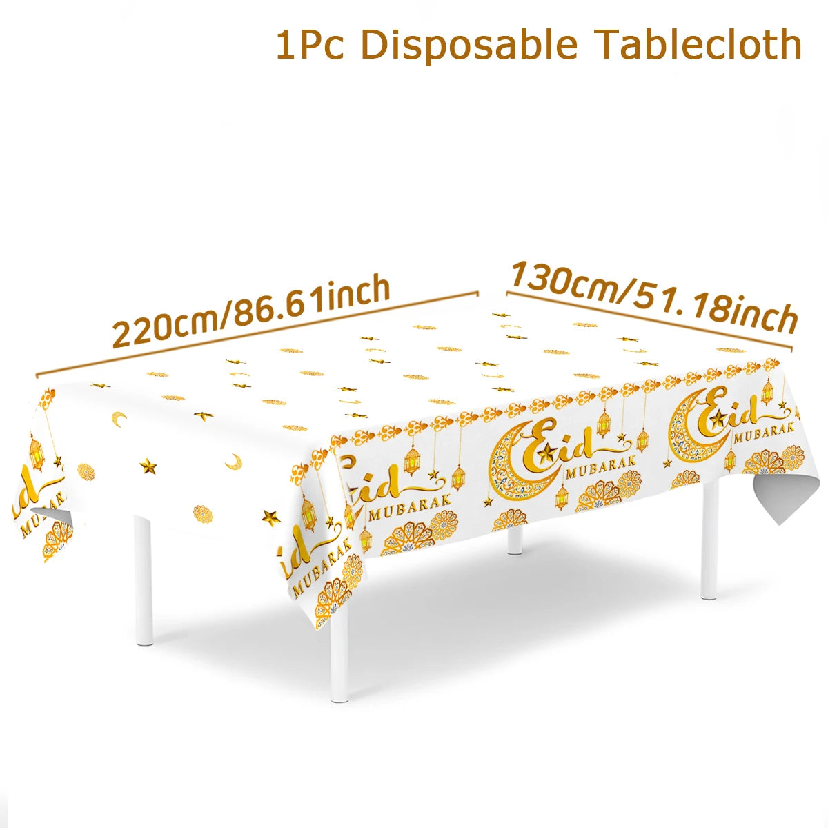 Eid Mubarak Tablecloth Ramadan Table Runner Ramadan Kareem Decor for Home 2025 Islamic Muslim Party Supplies Eid Al Adha Gifts