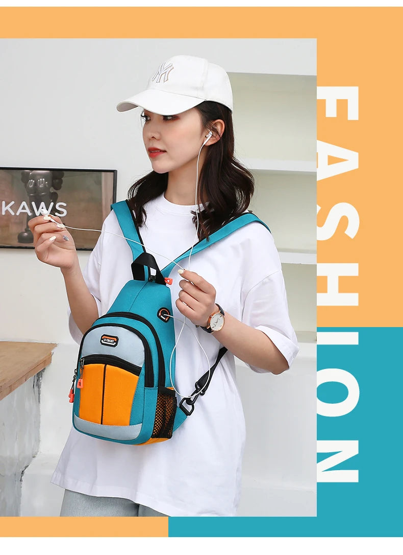 New Women Mini Backpack Small Chest Bag For Men Messenger Shoulder Bag Unisex Sport Chest Bag Girl Daypack Casual Crossbody Bag