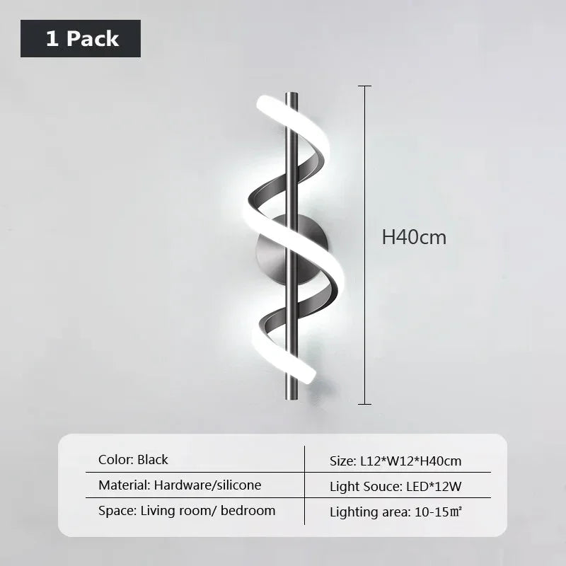 LED Wall Lamp Luxury Black White Gold Wall Decorative Lights For Bedroom Bedside Living Room Corridor Stairs Home Indoor Sconces