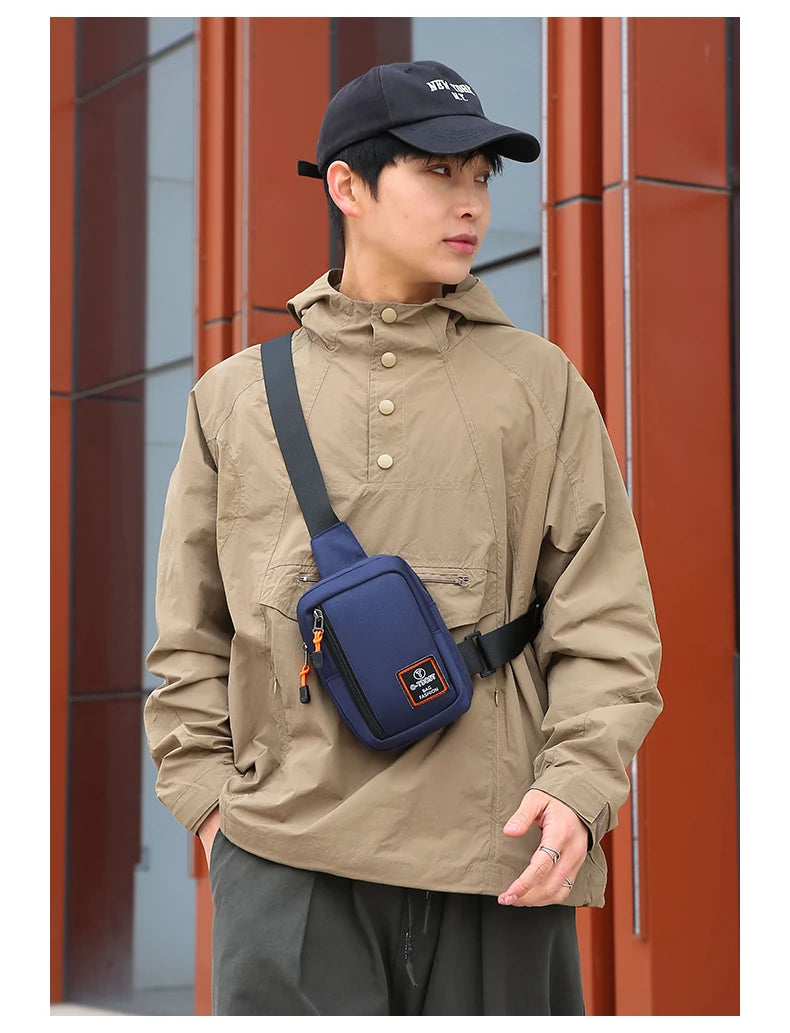 New Men Chest Bag Casual Shoulder Bag Oxford Side Sling Bag Male Sports Outdoor Crossbody Bag For Men Running Cycling Phone Bags