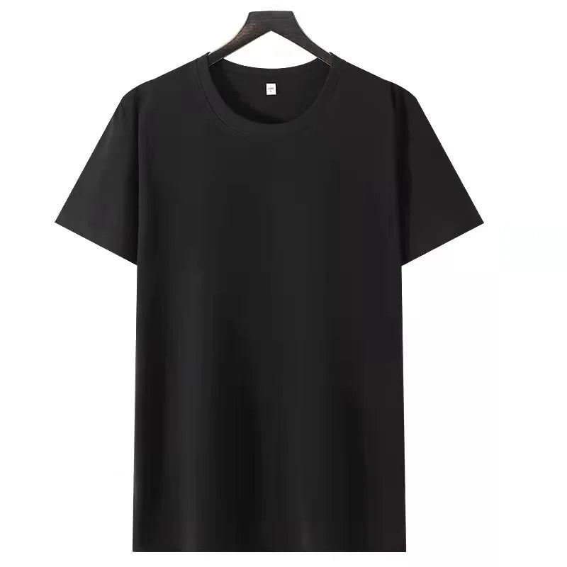 Cotton O-neck T-shirt Men's Solid Color Loose Short-sleeved Top Unisex Lovers T-shirt Men Women Black White Half-sleeve