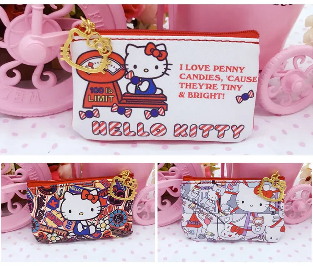 Hello Kitty Cartoon Coin Pouch Purse Sanrio Creative Small Wallet Wholesale My Melody Bags girls purse Kawaii Wallet Kid Purses