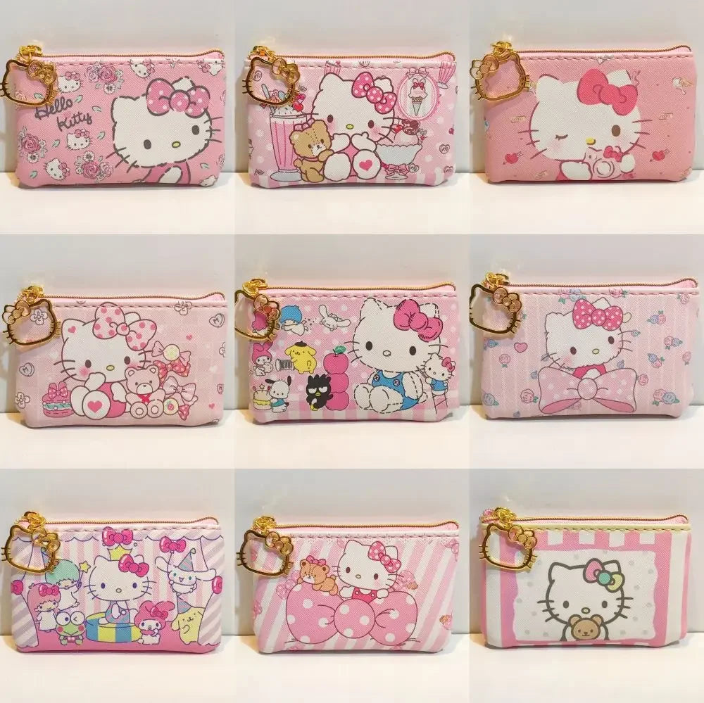 Hello Kitty Cartoon Coin Pouch Purse Sanrio Creative Small Wallet Wholesale My Melody Bags girls purse Kawaii Wallet Kid Purses