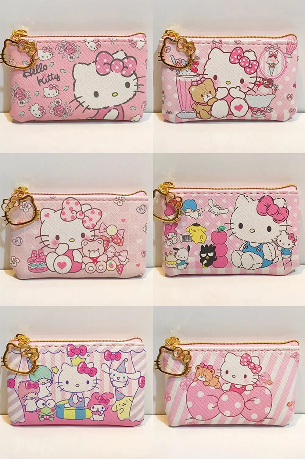 Hello Kitty Cartoon Coin Pouch Purse Sanrio Creative Small Wallet Wholesale My Melody Bags girls purse Kawaii Wallet Kid Purses