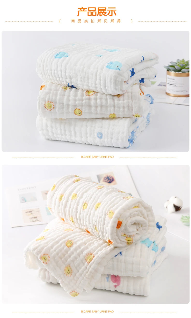 Baby BathTowel Boys Girls 100% Cotton Children Baby Towels Blanket For Newborn Bathrobe 6 Layers Gauze Washcloth Infant Swaddle