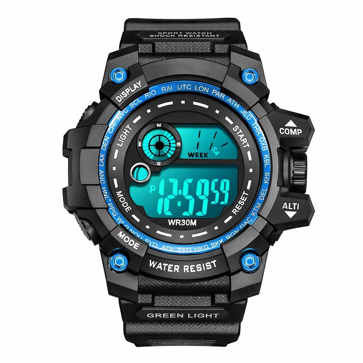 YIKAZE Men's Sport Watch Stopwatch Count Down Multifuction Men Digital Watches Waterproof Outdoor Military Clock Gift Watch