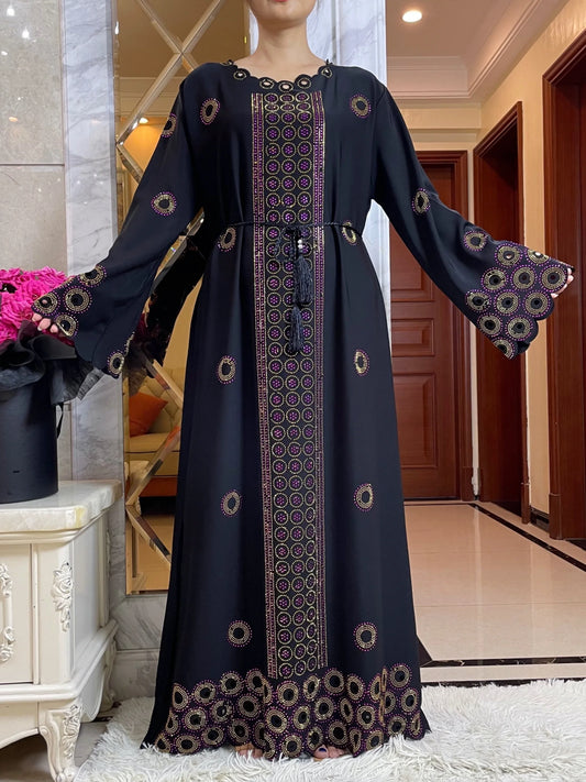 2024 Autumn Women Elegant Dresses Dubai Party Outfits Long Sleeve  Dashiki Muslim Women High-grade Comfort Fabric African Abaya