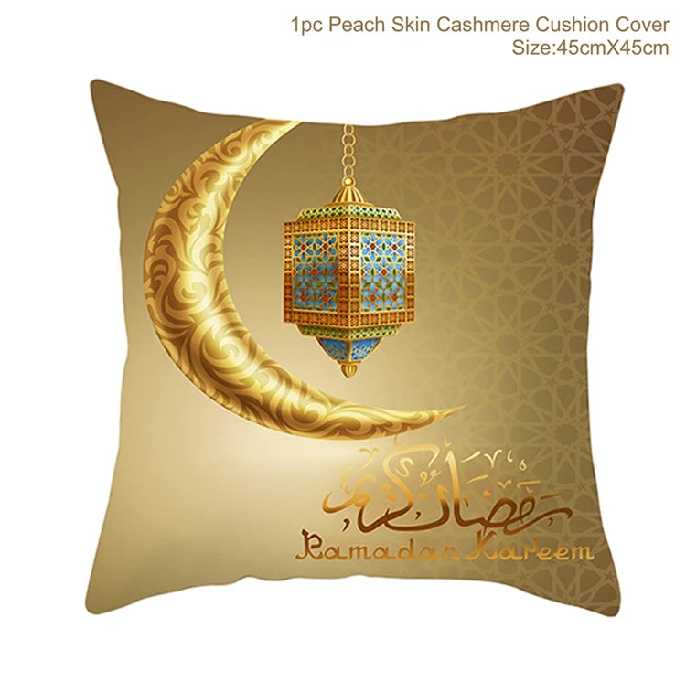 Eid Mubarak Cushion Cover Pillow Case Ramadan Kareem Decoration For Home 2025 Muslim Islam Party Decor Gift Eid Al Adha Supplies