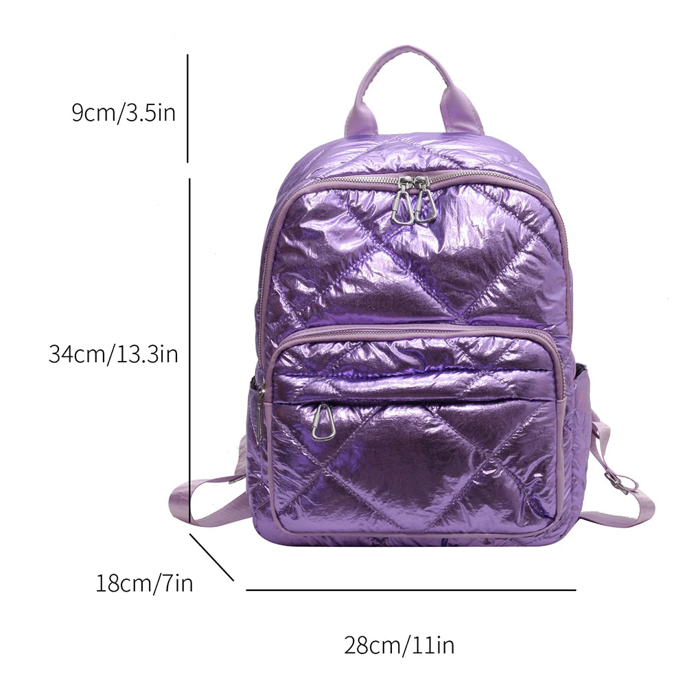 Luxury 2023 Summer Trend Women Backpack Pearl Cotton Bag Pack Travel Student Schoolbag Teen Girls Bookbag рюкзак женс Outdoor