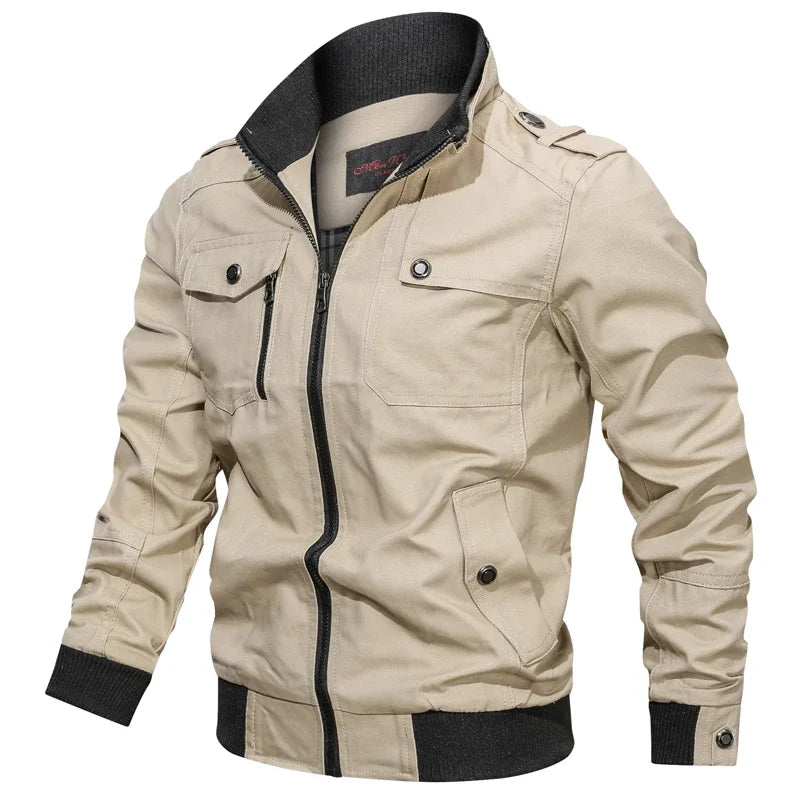 2023 New Spring Autumn Brand Fashion Men's Jacket Casual Jacket Outdoor Sports Jacket Spring and Autumn Military Motorcycle Coat