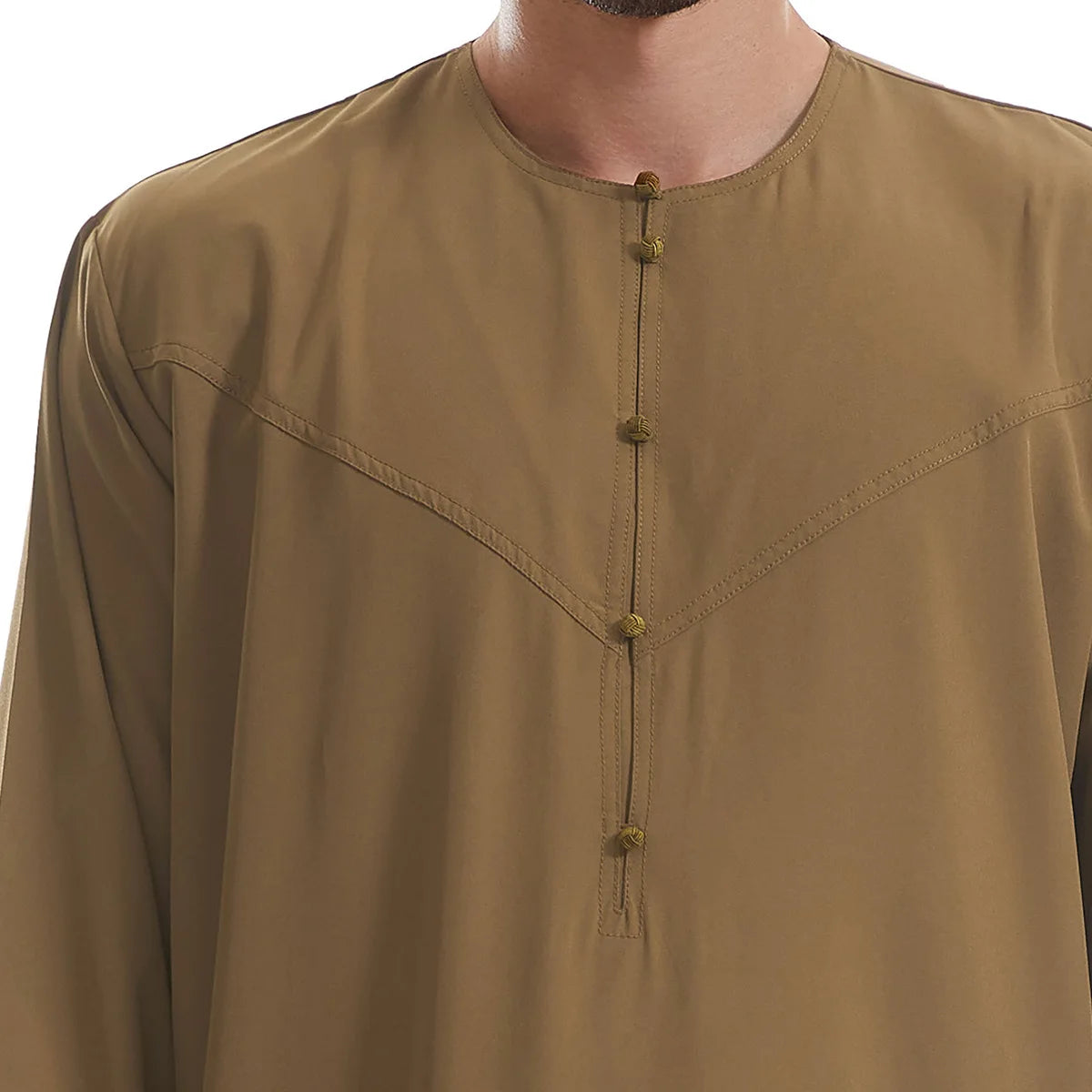 Men's Muslim Robe Ramadan Jubba Kaftan Dishdash Arabian Robe Solid Color Long Sleeve Loose T-shirt Dress Tunic Islamic Clothes