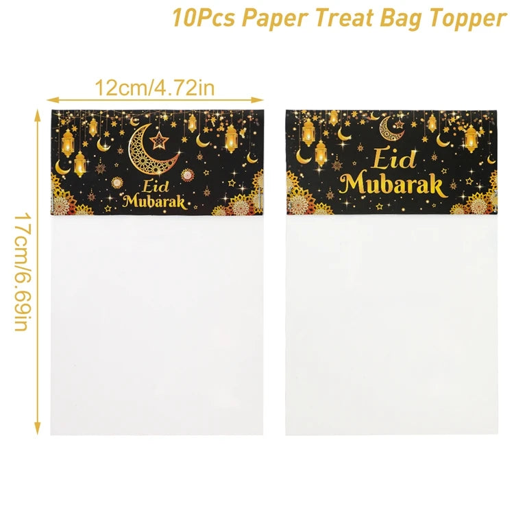 Eid Mubarak Treat Bag Topper Candy Bag Ramadan Decorations For Home 2024 Islamic Muslim Party Decor Ramadan Kareem EID Al Adha