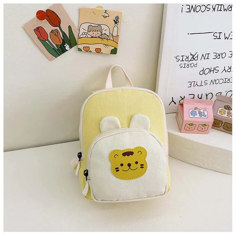 Korean Canvas Kids Backpack Kawaii Children's Handbags for Girl Kindergarten Boy Schoolbag Cartoon Bear Bunny Toddler Bag 2023