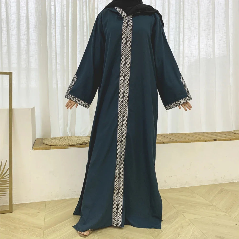 Abaya Ramadan Muslim Women Long Dress Hooded Casual Maxi Robe Islamic Prayer Gown Full Cover Side Slit Middle East Turkish Plus