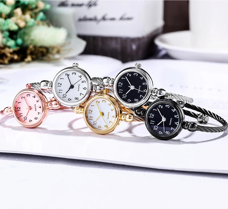 YIKAZE Women Bracelet Watch Small Gold Bangle Women Watches Stainless Steel Retro Ladies Quartz Wristwatch Clock Dress Watch