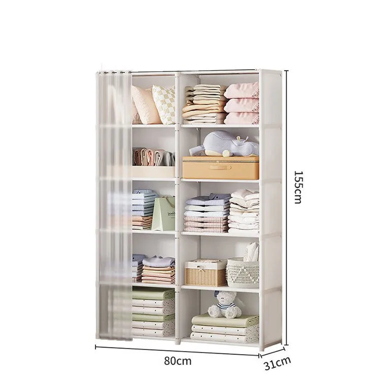 5/6 Layers Dustproof Simple Wardrobe Home Bedroom Dormitory Plastic Multi-Layer Clothing Quilt Toys Books Debris Storage Cabinet