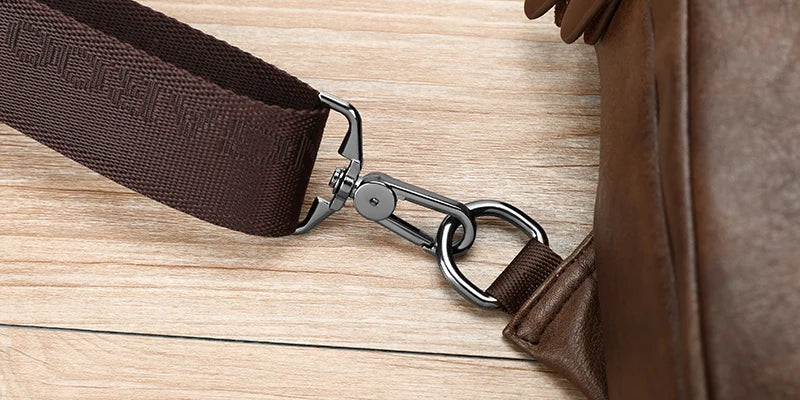 Kangaroo Luxury Brand Men Chest Bag Leather Messenger Crossbody Bag Black Brown Chest Pack Vintage Casual Men Shoulder Bags