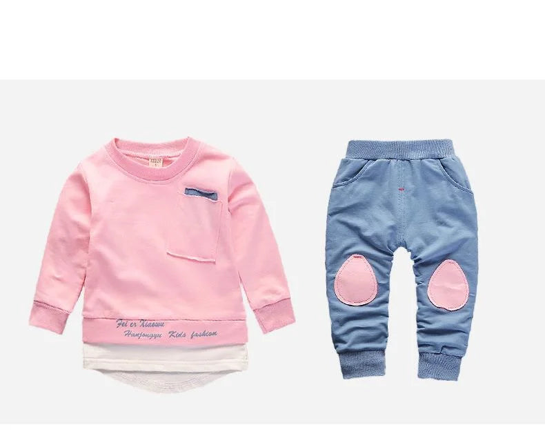 New Spring Autumn Baby Girl Clothes Suit Infant Outfits Children T-Shirt Pants 2Pcs/Sets Toddler Casual Costume Kids Tracksuits