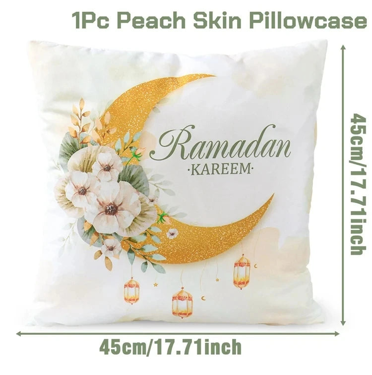 Eid Mubarak Cushion Cover Pillow Case Ramadan Kareem Decoration For Home 2025 Muslim Islam Party Decor Gift Eid Al Adha Supplies