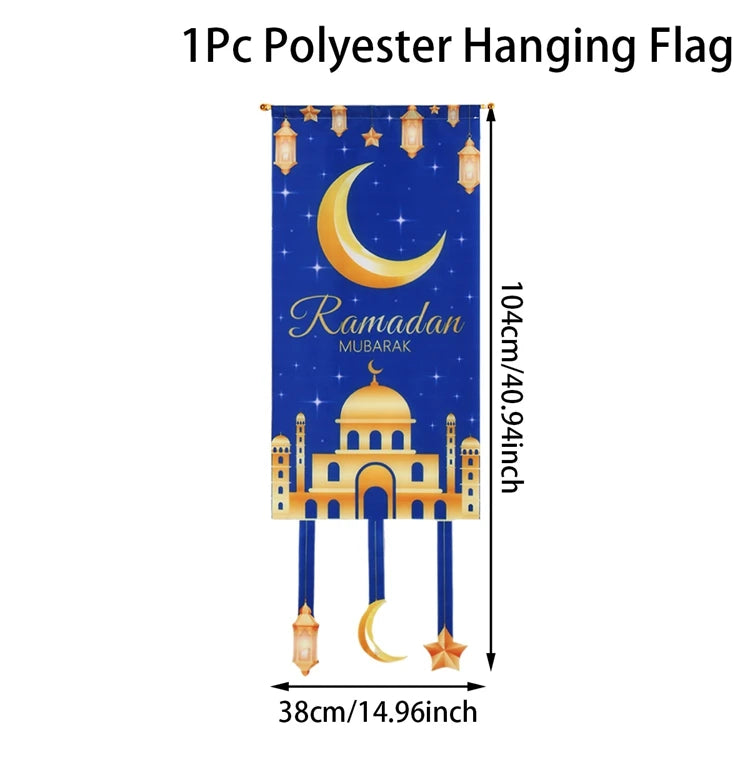 Ramadan Decoration Hanging Flag Eid Mubarak Decor 2025 for Home Islamic Muslim Party Decor Ramadan Kareem Eid Al-Fitr Gift