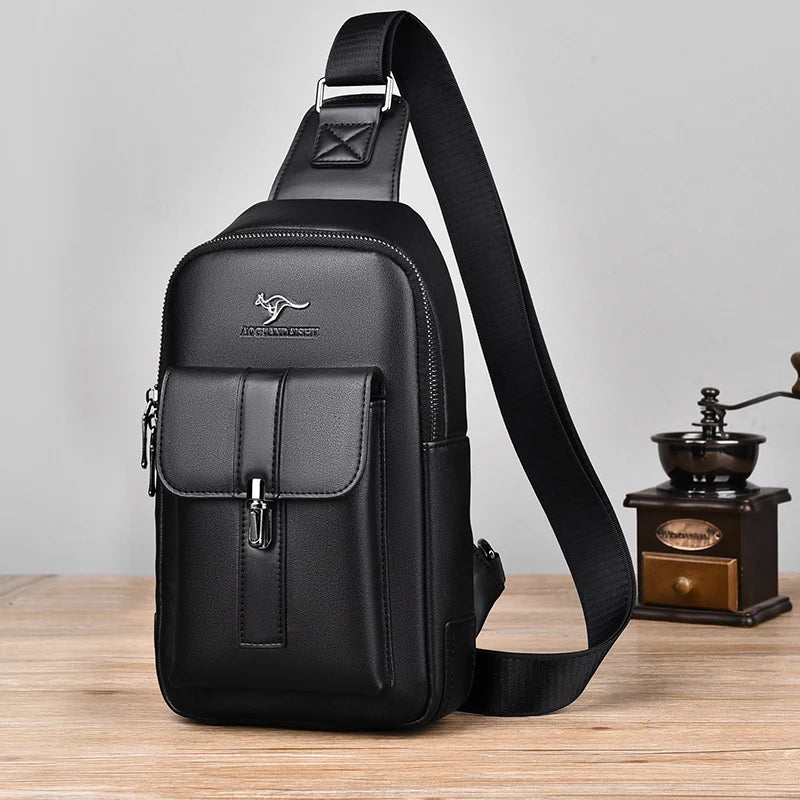 Luxury Brand Man Chest Bag Leather Messenger Bag Male Business Crossbody Bags For Men Sling Bag Black Brown Casual Man Chest Bag