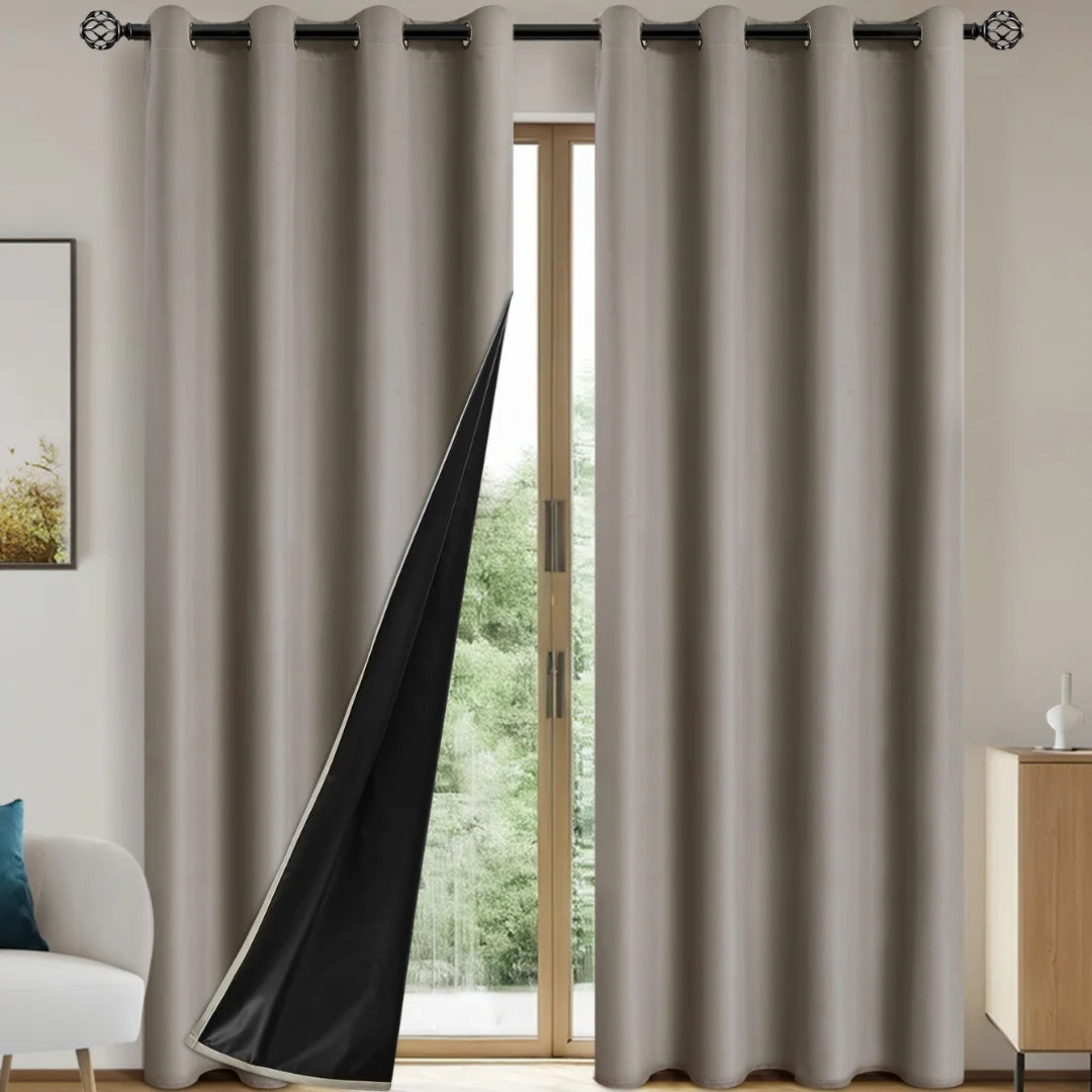 1pc Blackout Curtain with Coated Insulated Lining, Ideal for Living Room, Bedroom, Kitchen, Bathroom, Home Decor, Room Decor