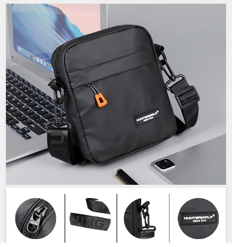 Simple Mini Men Crossbody Bag For Phone Side Bag Casual Waterproof PU Leather Shoulder Bag Business Small Messenger Sling Bags