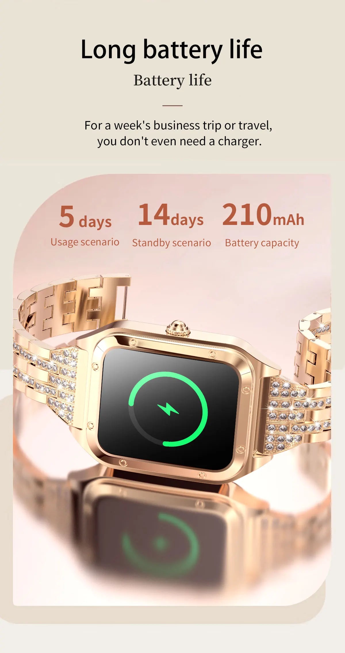 1.57Inch Top Luxury Smart Watch Women Bluetooth Call Blood Pressure Heart rate Sleep Health Monitor Smartwatch For Ladies Gift