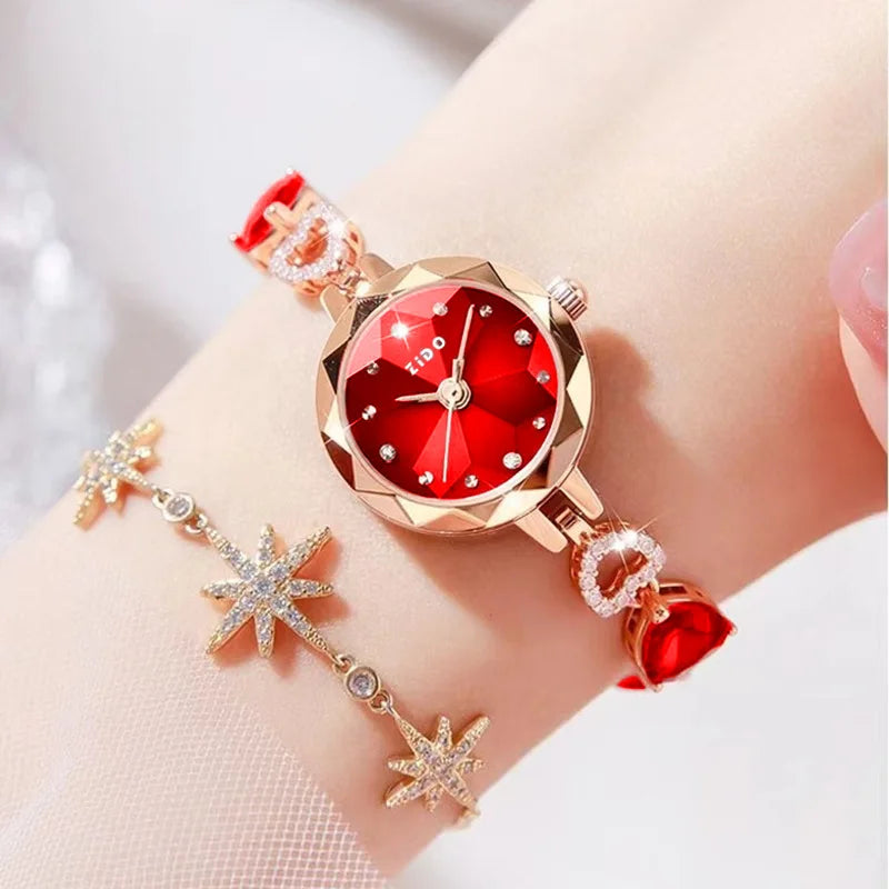 UTHAI Women Watch Brand Advanced Fashion Light Luxury Crystal Inlaid Diamond Bracelet Waterproof Female Quartz Watches Clock