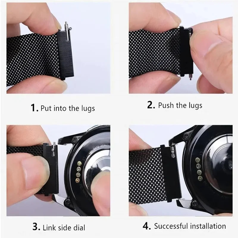 22mm 20mm Milanese Loop Strap For Samsung Galaxy Watch Band 6 5 4 44mm 40mm 6 Classic Bracelet Amazfit Huawei Gt Watchbands