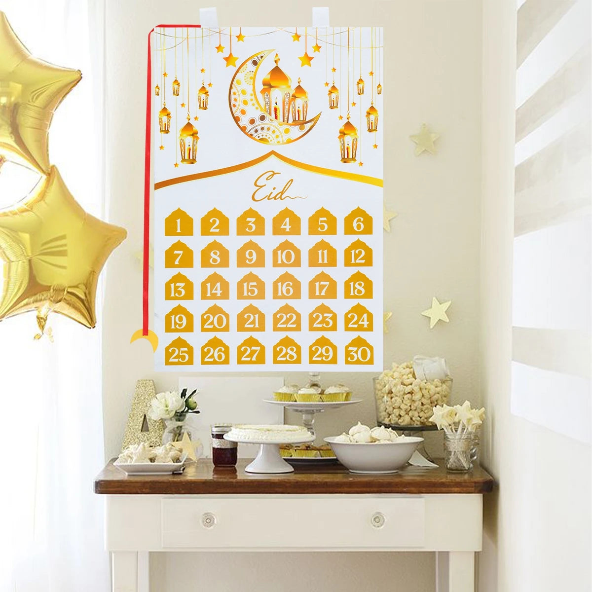 Ramadan Countdown Felt Calendar Eid Mubarak Decorations For Home Islamic Muslim Party Decor Ramadan Kareem Eid Al Adha Kid Gifts