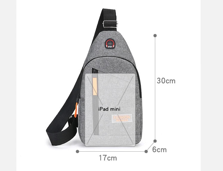 Casual Men Chest Bag Nylon Small Shoulder Bag Running Cycling Belt Sling Bag Outdoor Sport Crossbody Bag Travel Phone Pouch Bag