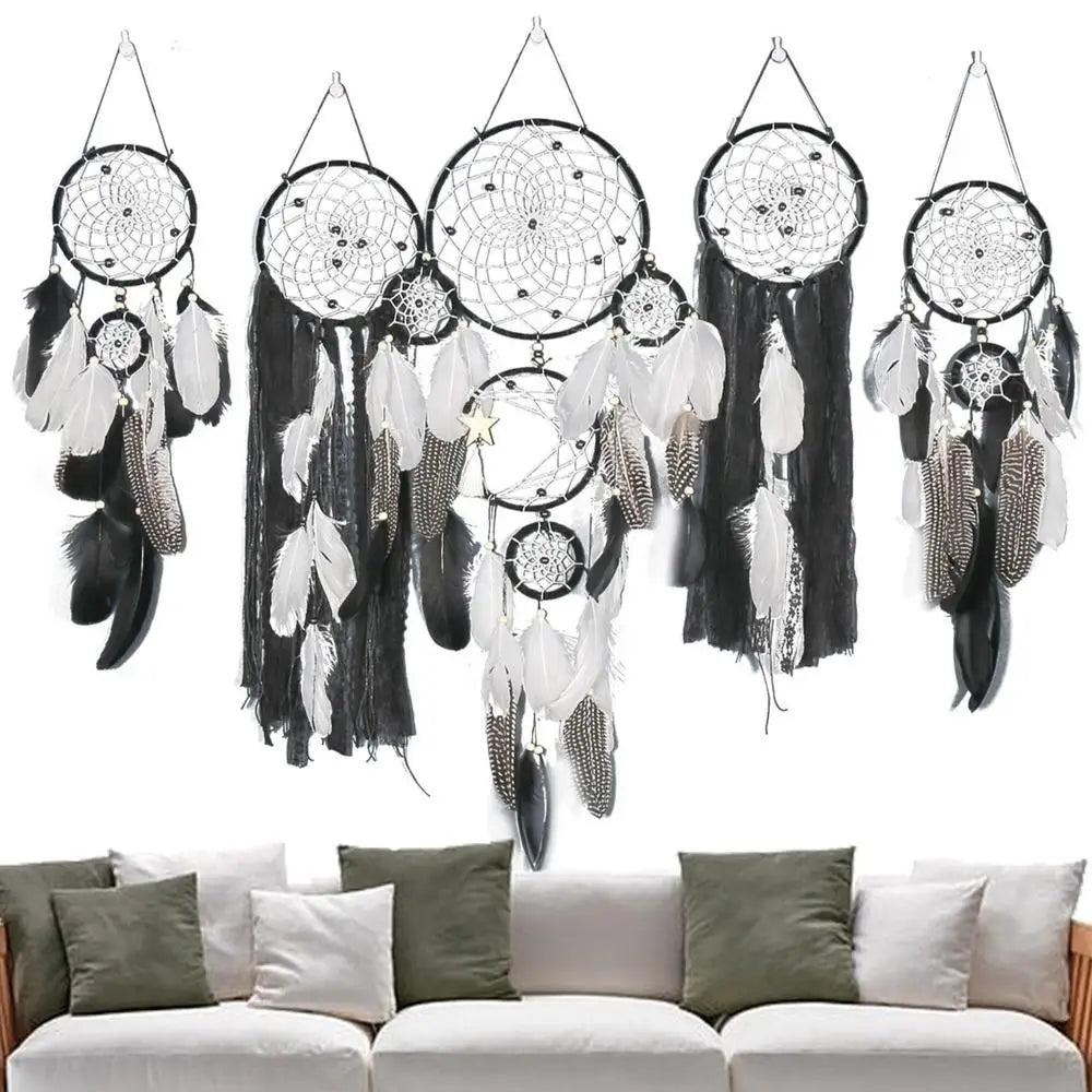 5pcs/set Dream Catchers Home Decor Boho Handmade Macrame Dream Catchers Wall Art Hangings Ornaments For Baby Room Nursery