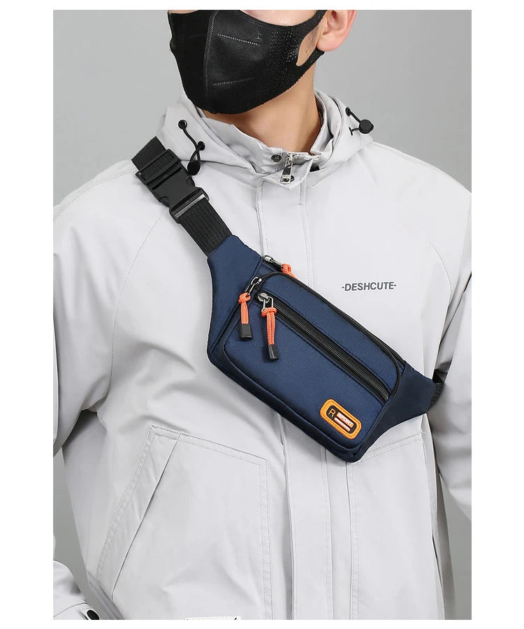 Waterproof Men Waist Bag Fanny Pack Fashion Running Chest Bag Unisex Sling Crossbody Bag Casual Hip Belt Bag men Waist Packs