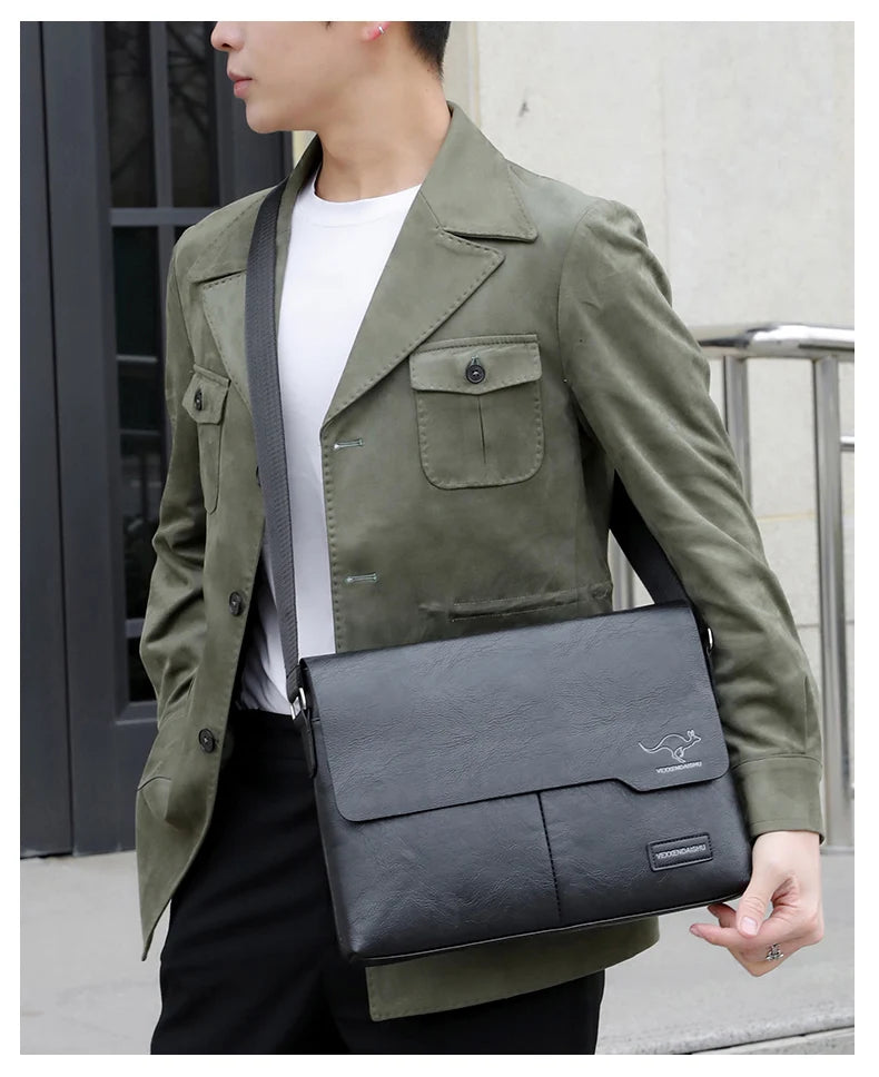 Men Shoulder Bag For IPAD Leather Business Handbag Men Messenger Bag Large Side Sling Bag Fashion Man Crossbody Bag