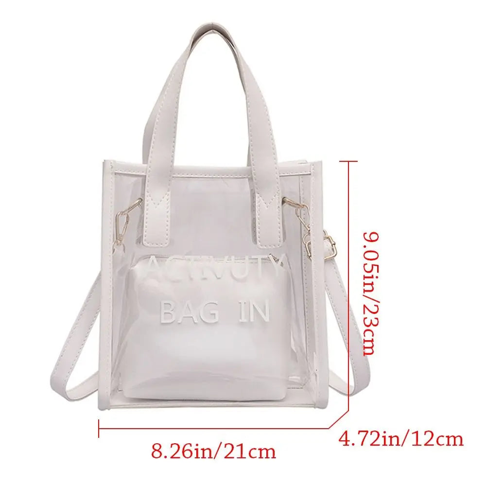 PVC Jelly Bag Women Transparent Handbags Summer Beach Clear Shoulder Bags Fashion Crossbody Bags