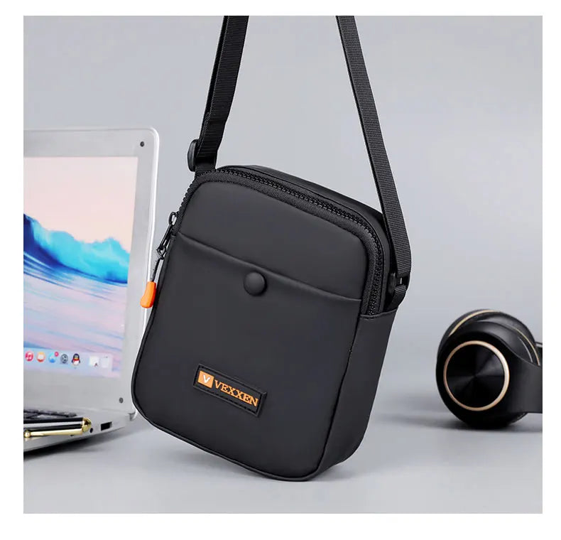 Simple Casual Mini Crossbody Bag Casual Men's Small Shoulder Bag For Men PU Leather Messenger Phone Pouch Husband Side Sling Bag