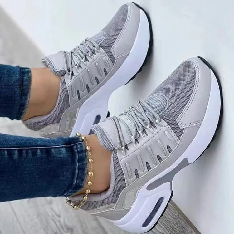 Fashion Woman Vulcanize Platform Casual Sneakers Women Flats Mesh Breathable Running Walking Shoes Chunky Summer Sports Shoe