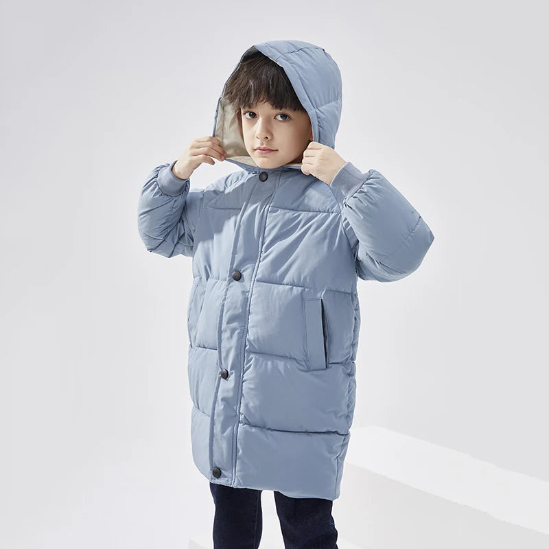 Kids Down Outerwear Winter Clothes Teen Boys Girls Cotton-Padded Parka Coats 2-12Y Brazil Children Thicken Warm Long Jackets