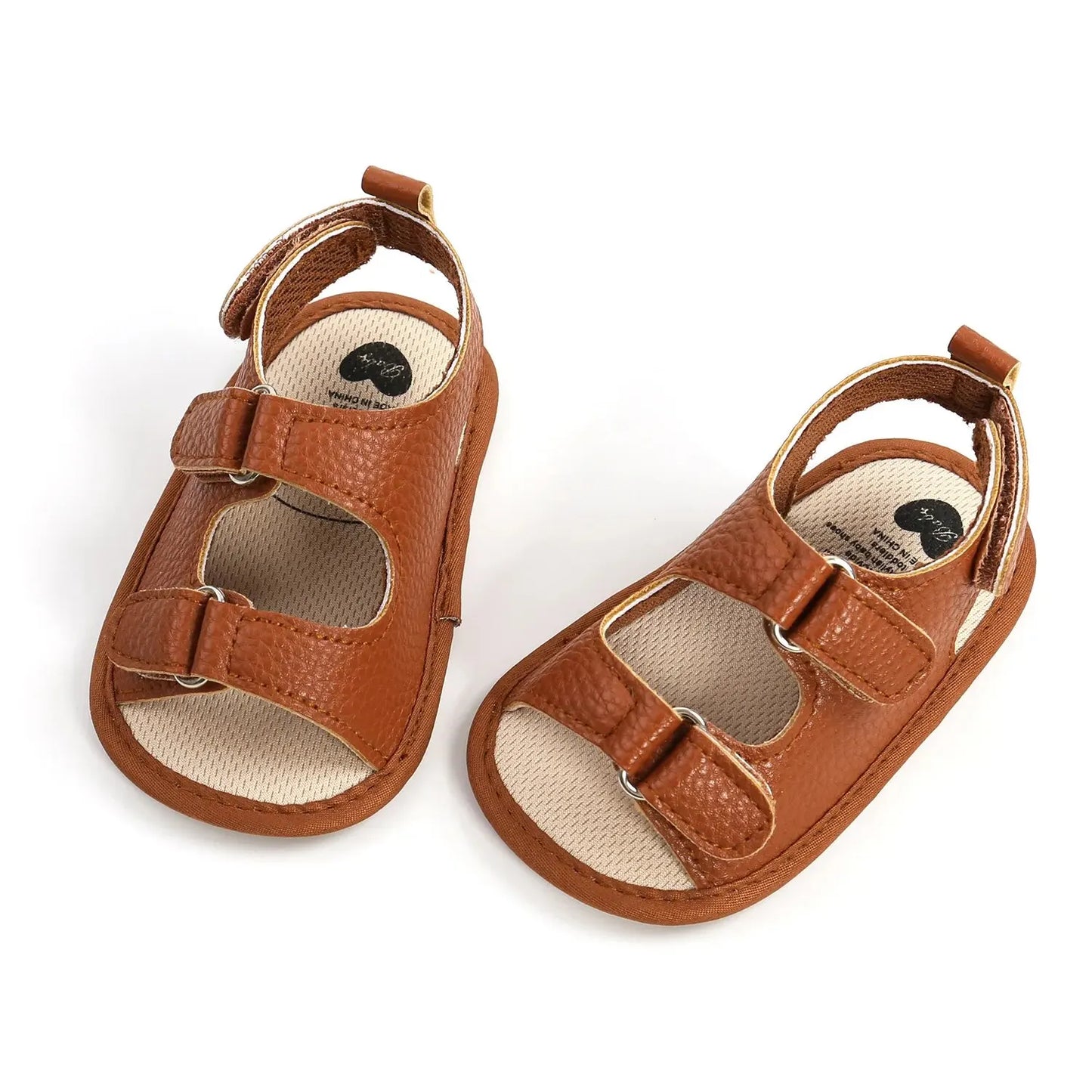 Meckior Summer Baby Sandals Baby Shoes PU Leather Rubber Bottom Sole Anti-Slip Infant First Walker Baby Boy Girl Sandals 0-18M