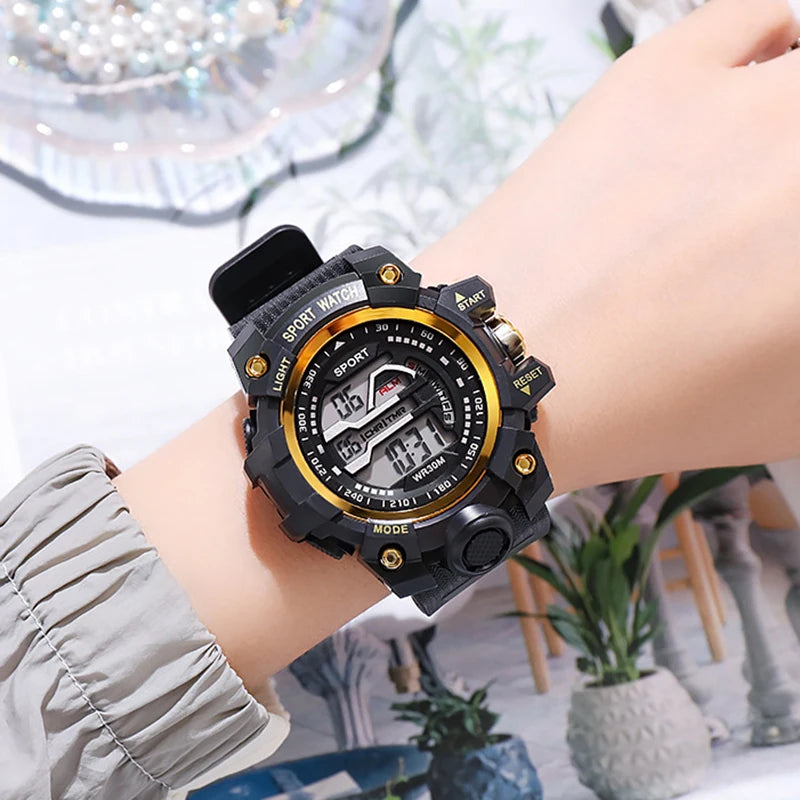 YIKAZE Y03 Men's Digital Watch Waterproof Luminous Men Sports Watches Date Army Military Electronic Wristwatch Relogio Masculino