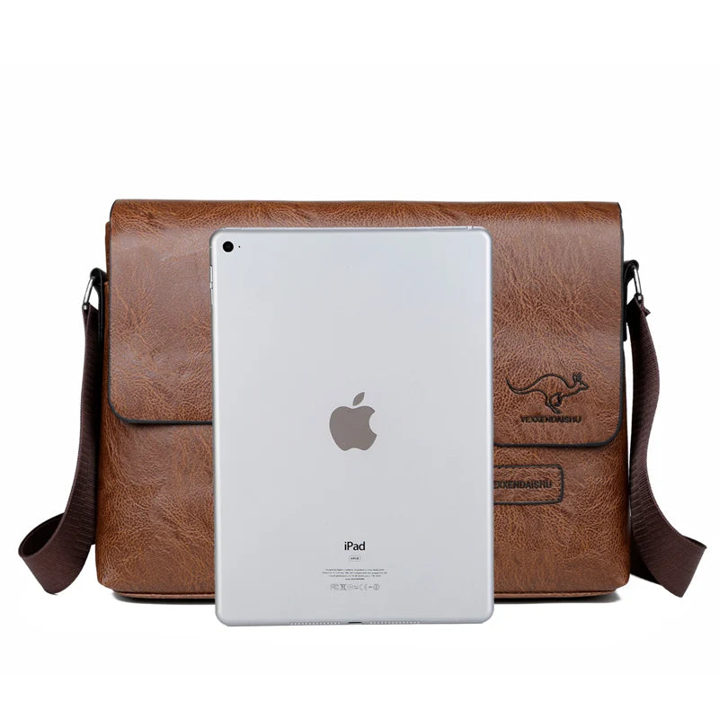 Men Shoulder Bag For IPAD Leather Business Handbag Men Messenger Bag Large Side Sling Bag Fashion Man Crossbody Bag