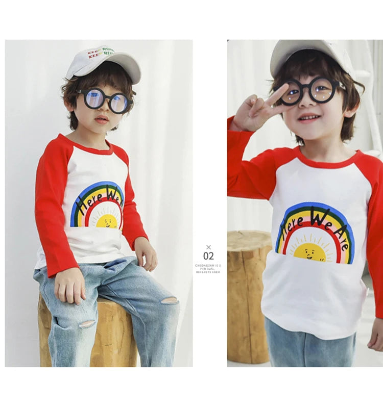 Kids T-Shirt Clothing  Children's Clothes Cartoon Tops Long Sleeve Baby Clothing Autumn Winter Cotton Print Sweatshirt Boys Girl