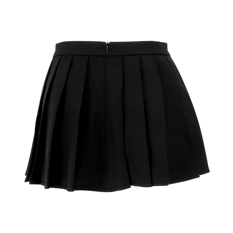 Sexy Mini Skirt Women New Summer Black Fashion Zipper Partywear Casual Slim Pleated Skirt Elegant Versatile Sexy Female Skirt