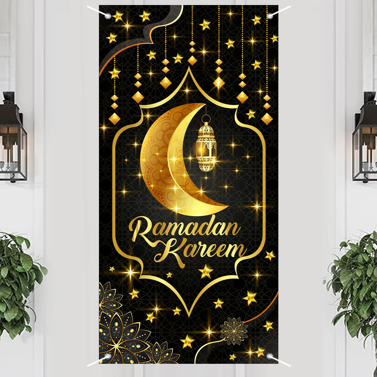 Ramadan Hanging Flag Ramadan Decoration For Home 2024 Kareem Aid EID Mubarak Muslim Islamic Festival Eid Al-fitr Party Supplies