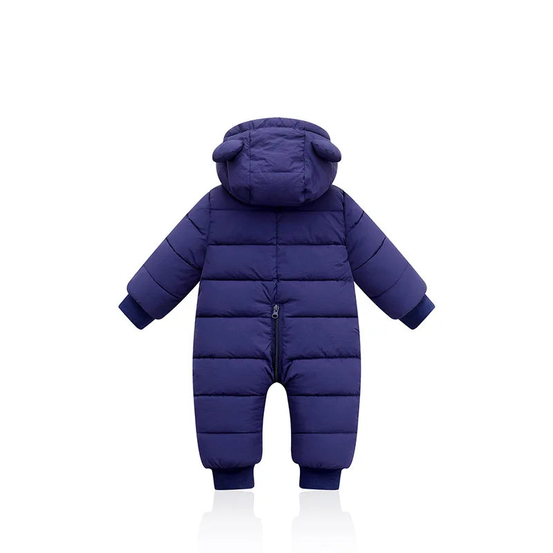 Baby Clothes Winter Thick Warm Jumpsuit Infant Boys Rompers Hooded Outdoor Clothing Cotton Down Jacket Girls Casual Jumpsuits