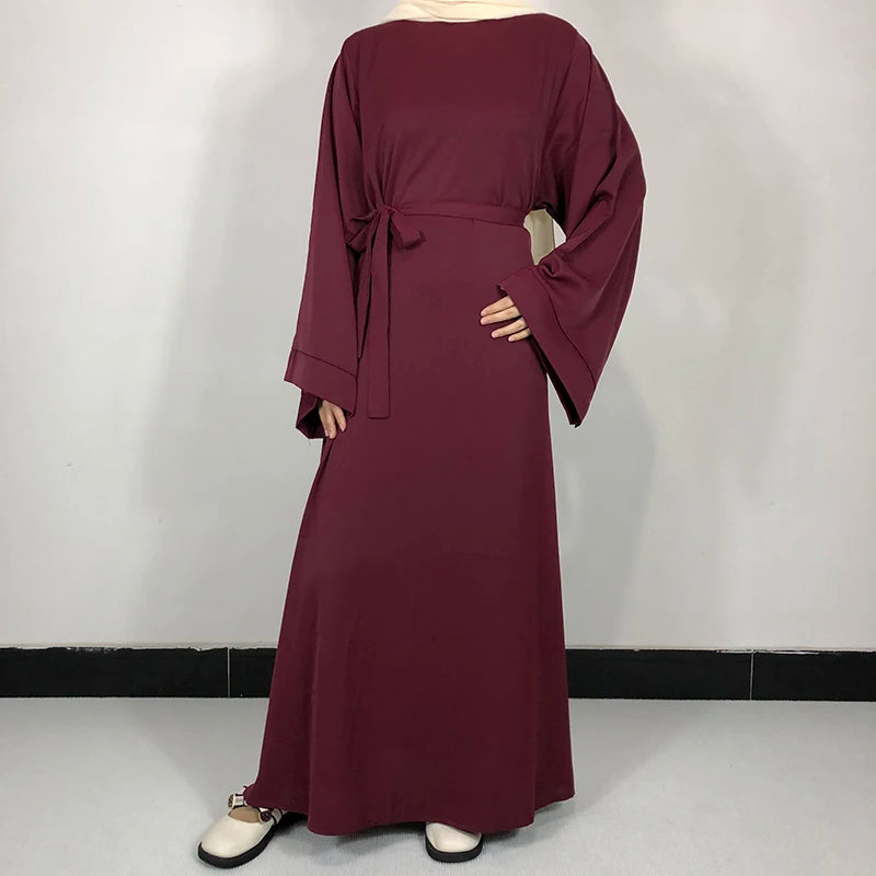 15 Colors Basic Plain Nida Abaya With Free Belt High Quality Muslim Women Modest Simple Dress EID Ramadan Islamic Clothing