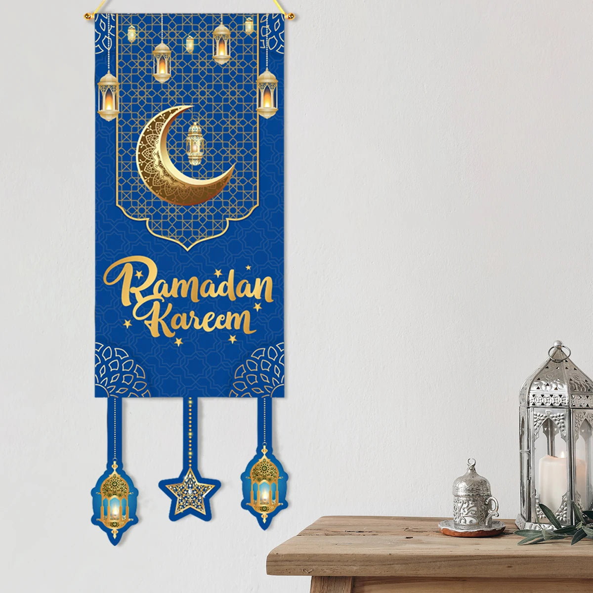 Ramadan Decoration Hanging Flag Eid Mubarak Decor 2025 for Home Islamic Muslim Party Decor Ramadan Kareem Eid Al-Fitr Gift